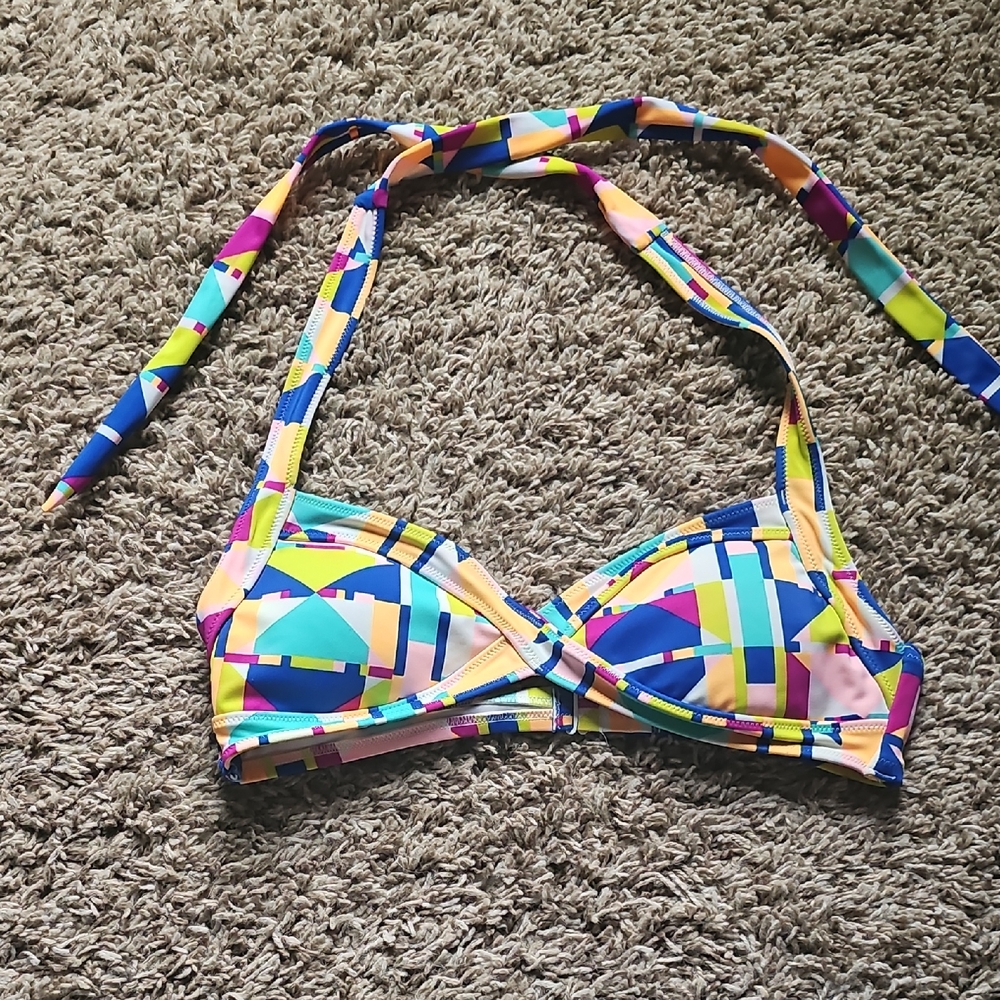 Colorful Geometric Victorias Secret PINK Swim Top